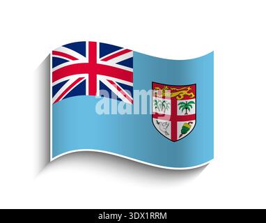 Vektor Fiji Waving Flag Symbol, Vektor editierbares Design, kann für Geschäfts- oder Präsentationsdesign verwendet werden. Stock Vektor