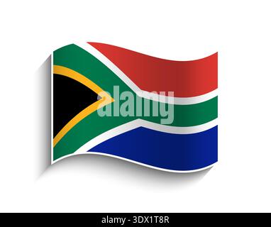 Vektor Südafrika Waving Flag Symbol, Vektor editierbares Design, kann für Geschäfts- oder Präsentationsdesign verwendet werden. Stock Vektor