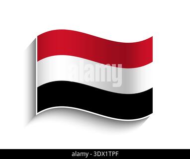 Vektor Jemen Waving Flag Symbol, Vektor editierbares Design, kann für Geschäfts- oder Präsentationsdesign verwendet werden. Stock Vektor