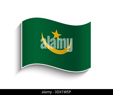 Vektor Mauretanien Waving Flag Symbol, Vektor editierbares Design, kann für Geschäfts- oder Präsentationsdesign verwendet werden. Stock Vektor
