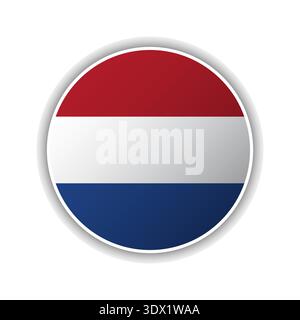 Abstraktes Kreisflaggensymbol Niederlande, Vektor-bearbeitbares Design, kann für Geschäfts- oder Präsentationsdesign verwendet werden. Stock Vektor