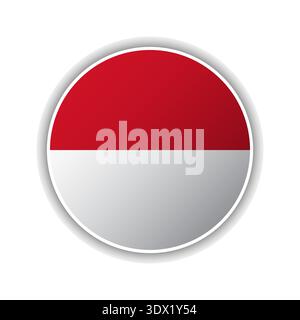 Abstraktes Kreis Indonesien Flaggensymbol, Vektor editierbares Design, kann für Geschäfts- oder Präsentationsdesign verwendet werden. Stock Vektor