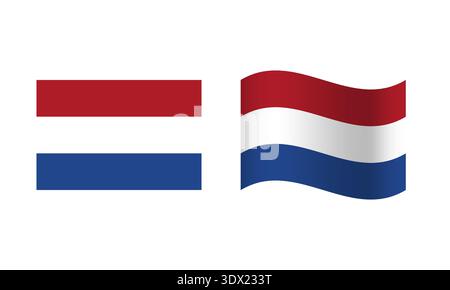 Rechteck- und Wellenflagge-Illustration, Vektor-bearbeitbares Design, kann für Geschäfts- oder Präsentationsdesign verwendet werden. Stock Vektor