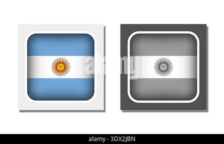 Argentinien Square Round Flag Icon, Vektor editierbares Design, kann für Geschäfts- oder Präsentationsdesign verwendet werden. Stock Vektor