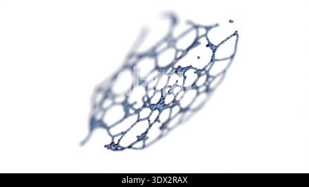 Chrom-Silber-Metallspritzer auf weißem BG-3D-Rendering Stockfoto