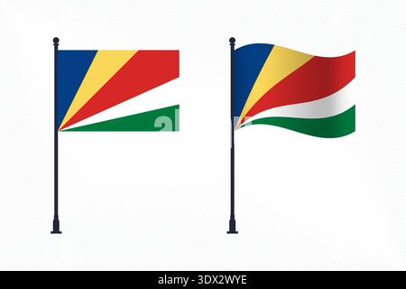 Set von Seychellen Flaggen isoliert für Unabhängigkeitstag Feier, Vektor editierbares Design, kann für Geschäfts- oder Präsentationsdesign verwendet werden. Stock Vektor