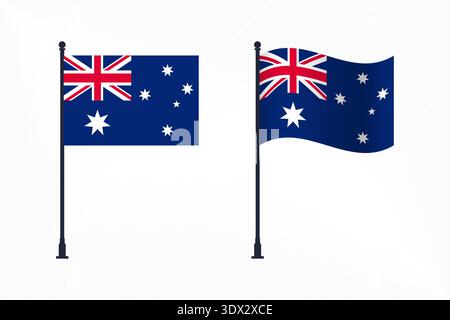 Set von Australien Flaggen isoliert für Unabhängigkeitstag Feier, Vektor editierbares Design, kann für Geschäfts- oder Präsentationsdesign verwendet werden. Stock Vektor