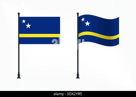 Set von Curacao Flaggen isoliert für Unabhängigkeitstag Feier, Vektor editierbares Design, kann für Geschäfts- oder Präsentationsdesign verwendet werden. Stock Vektor