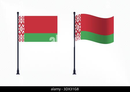 Set von Belarus Flaggen isoliert für Unabhängigkeitstag Feier, Vektor editierbares Design, kann für Geschäfts- oder Präsentationsdesign verwendet werden. Stock Vektor