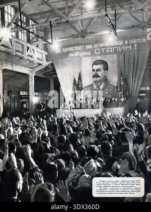 Am 12. März 1950 fanden Wahlen für Abgeordnete des Obersten Sowjets der UdSSR — Zeitschrift Sowjetunion, 1950, #1, März statt Stockfoto