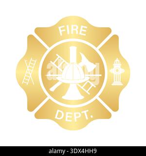 Feuerwehrsymbol. Feuerwehrlogo. Vektorillustration isoliert auf weißem Hintergrund. Stock Vektor