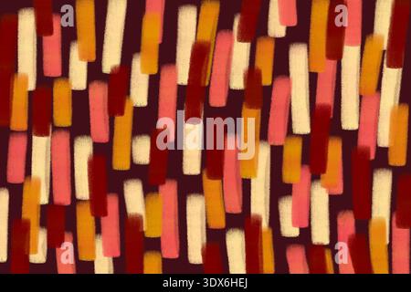 Abstraktes Muster mit warmen Erdtönen in Braun, Orange und Gelb mit weichen Pinselstrichen. Dieses Design ist ideal für Hintergründe und sorgt für Wärme Stockfoto