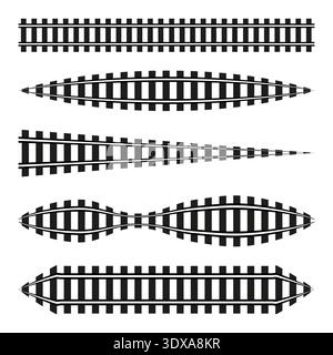 Gleissatz. Vektorbahn. Symbol Transportlinie. Symbol für Industriefahrtsstraßen. EPS 10. Stock Vektor