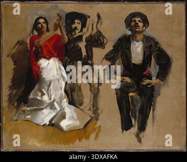 John Singer Sargent Studie für Sitzfiguren für El Jale Vorbereitende Figurenstudie c1882 Stockfoto