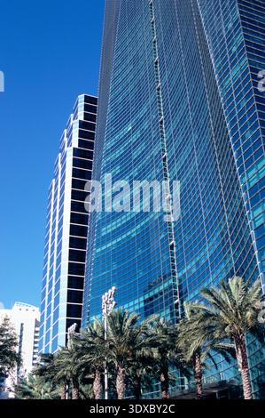 Espirito Santo Plaza (rechts), Büroturm und Banken im Finanzviertel, Miami, Florida, USA Stockfoto