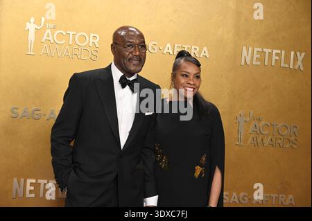 Los Angeles, CA, USA. März 2026. Delroy Lindo, Nashormeh N R Lindo bei den 32. Annual Screen ACTORS Guild ACTOR Awards Stockfoto