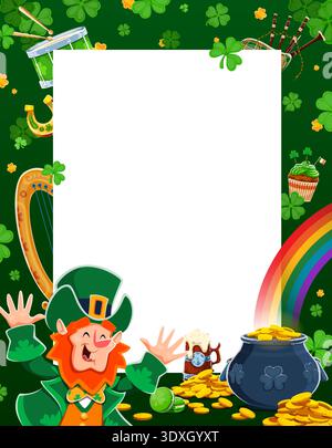 Happy St. Patrick Day Poster mit leerem Hintergrund Stock Vektor