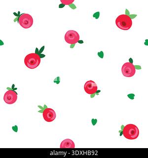 Nahtloses Muster des Punktvektors in Form einer Rose zur Verwendung für Stoff, Verpackung und Branding. Stockfoto