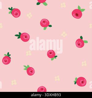 Nahtloses Muster des Punktvektors in Form einer Rose zur Verwendung für Stoff, Verpackung und Branding. Stockfoto