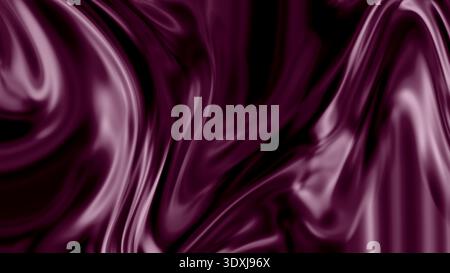 Dunkler Pflaumenflüssiger Marmor abstrakter Hintergrund glänzend glatte Wellen Textur Stockfoto