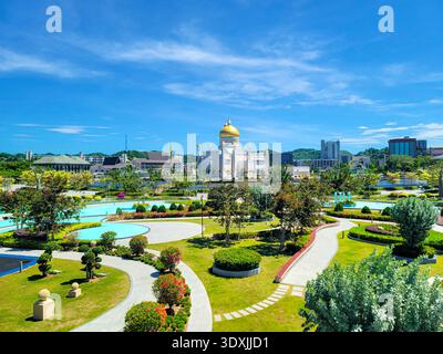 Omar Ali Saifuddien Moschee in Bruneis Hauptstadt, der Hauptmoschee von Brunei. Stockfoto