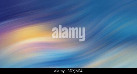 Abstraktes Gemälde mit gemischten Farben von Blau Gelb und Violett in sanften Aquarellen Stockfoto