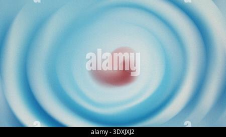 Ein wirbelndes abstraktes Design mit konzentrischen Kreisen in Blauweiß und einem Hauch von Rot in der Mitte Stockfoto