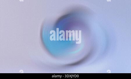 Abstrakte, verschwommene Kugel mit Blau- und Violetttönen auf hellem Hintergrund für einen weichen ätherischen Look Stockfoto