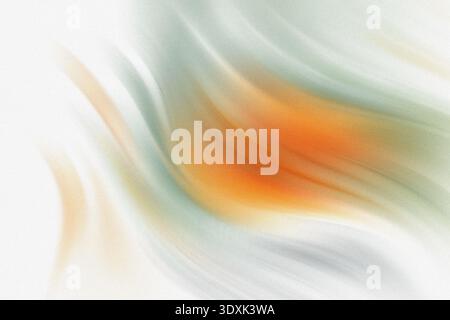 Abstrakte Aquarellmalerei mit einer Mischung aus orange-grünen und weißen Farbtönen, die einen weichen Effekt erzeugen Stockfoto