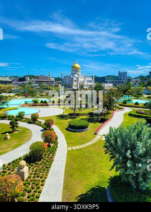 Omar Ali Saifuddien Moschee in Bruneis Hauptstadt, der Hauptmoschee von Brunei. Stockfoto