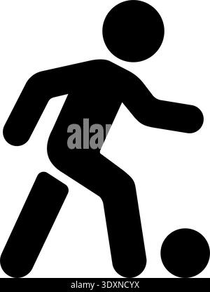 Fußballspieler Piktogramm Symbol Silhouette Vektor Illustration Stock Vektor