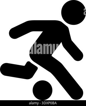 Fußballspieler Piktogramm Symbol Silhouette Vektor Illustration Stock Vektor
