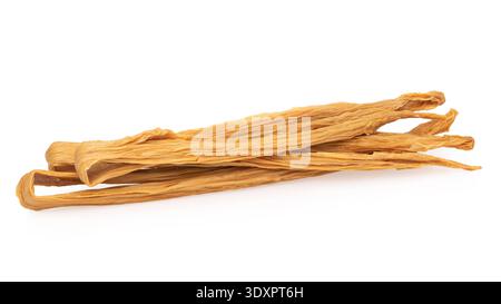 Getrockneter Spargel, isoliert auf weißem Hintergrund Stockfoto