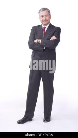 Mittelalter Executive-Manager in voller Länge, weißes Porträt, USA Stockfoto