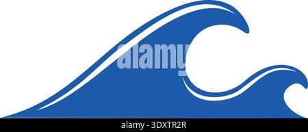 Marine Wave Blue Logo. Symbol „Umgebung reinigen“ Stock Vektor
