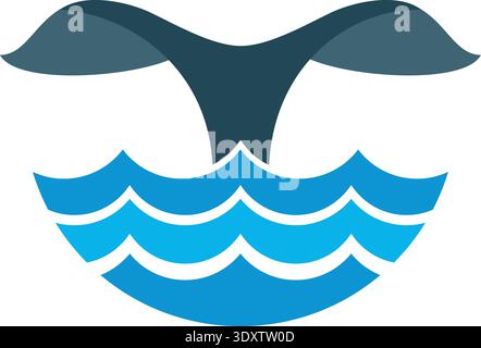 Farbiges Logo für Walschwanzfarben. Wild-Tier-Symbol Stock Vektor