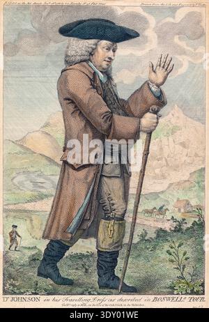 Dr. Johnson in seinem Reisekleid Samuel Johnson (1709–1784), Porträtstich von Thomas Trotter, vor 1803 Stockfoto