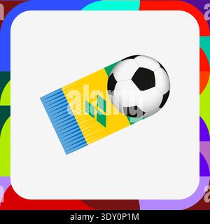 Saint Vincent und die Grenadines Soccer Motion Grafik, Fußball mit Saint Vincent und der Grenadines Flag Speed Trail. Vektorabbildung. Stock Vektor