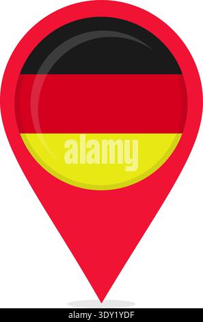 Pin für Kartenstandorte mit der Nationalflagge Deutschlands. Stock Vektor