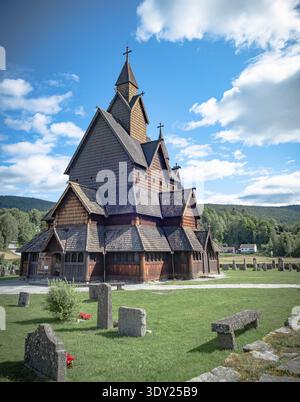 Heddal stavkyrkje, mittelalterliche Stabkirche aus Holz in Notodden, Telemark, Norwegen Stockfoto