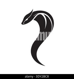 Abstrakte stilisierte Kobra Schlange oder Drachenkopf Vektor Logo Design Stock Vektor