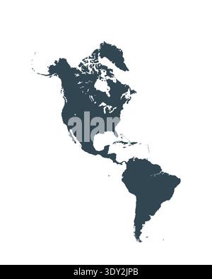 Karte von Nord- und Südamerika, Schildersilhouette. Weltkarte Globe. Vektorabbildung isoliert auf transparentem Hintergrund. Amerikanischer Kontinent Stock Vektor