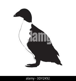 Eider Duck Silhouette Vektor-Illustration Stock Vektor