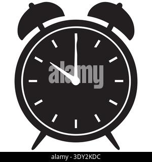 Klassische Wecker Silhouette Vektor-Illustration Stock Vektor