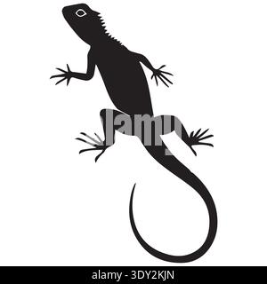 Echse Silhouette Reptil Vektor Illustration Stock Vektor
