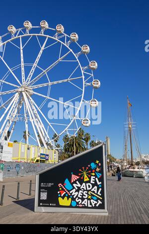 Riesenrad in Port Vell, Barcelona, Katalonien, Spanien, Europa Stockfoto