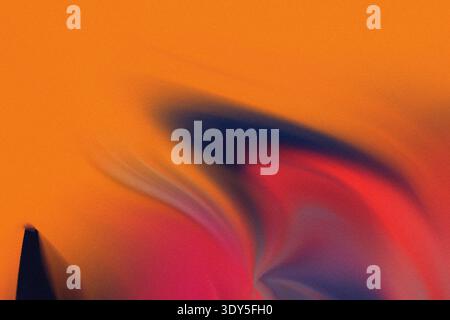 Abstrakter Hintergrund mit einer Mischung aus orange-roten und violetten Farben mit verschwommenen Texturen und Verläufen Stockfoto