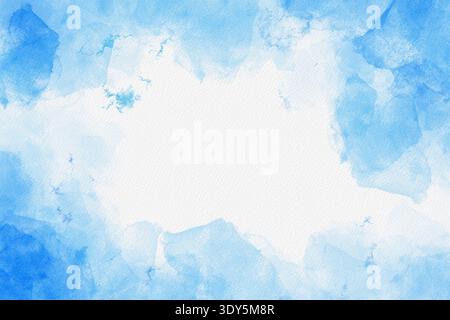 Abstrakter marineblauer Aquarellhintergrund mit goldenen Linien, luxuriöse Textur, elegantes modernes künstlerisches Design Stockfoto