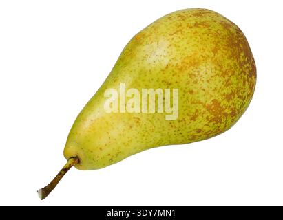 Einzelne Birne isoliert auf weißem Hintergrund Stockfoto