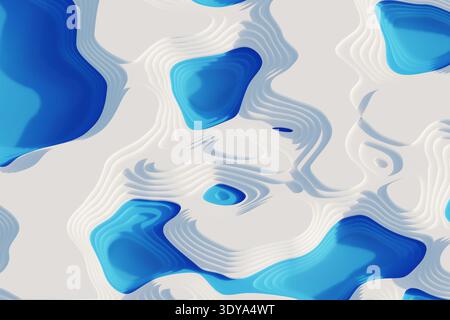 Modernes abstraktes Design mit blauem und weißem Hintergrund Stockfoto